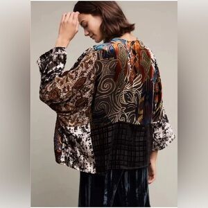 Anthropologie Floreat Velvet Kimono jacket
